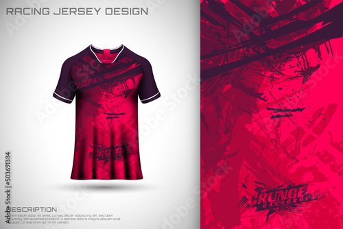 Grunge sports jersey design template for soccer game cycling racing jersey