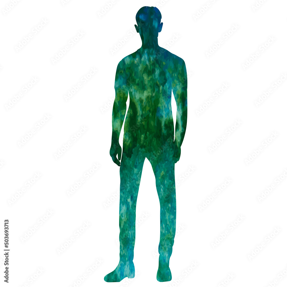 man, guy watercolor silhouette, on white background, isolated man, guy watercolor silhouette, on white background, isolated