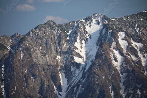 Close-up of Mt. Kasumisawadake in the Northern Alps of Japan