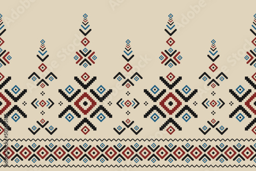 Abstract ethnic pattern art. Ikat ethnic seamless pattern in tribal. Design for background, wallpaper, vector illustration, fabric, clothing, carpet, textile, batik, embroidery.