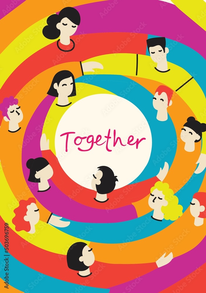 Flat illustration of a group containing inclusive and diversified people all together without any difference. Flat illustration of a group containing inclusive and diversified people all together without any difference.