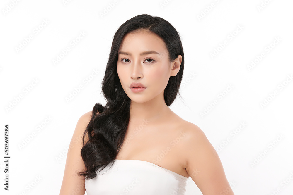 Beautiful young asian woman with clean fresh skin on white background, Face care, Facial treatment, Cosmetology, beauty and spa, Asian women portrait. Beautiful young asian woman with clean fresh skin on white background, Face care, Facial treatment, Cosmetology, beauty and spa, Asian women portrait.