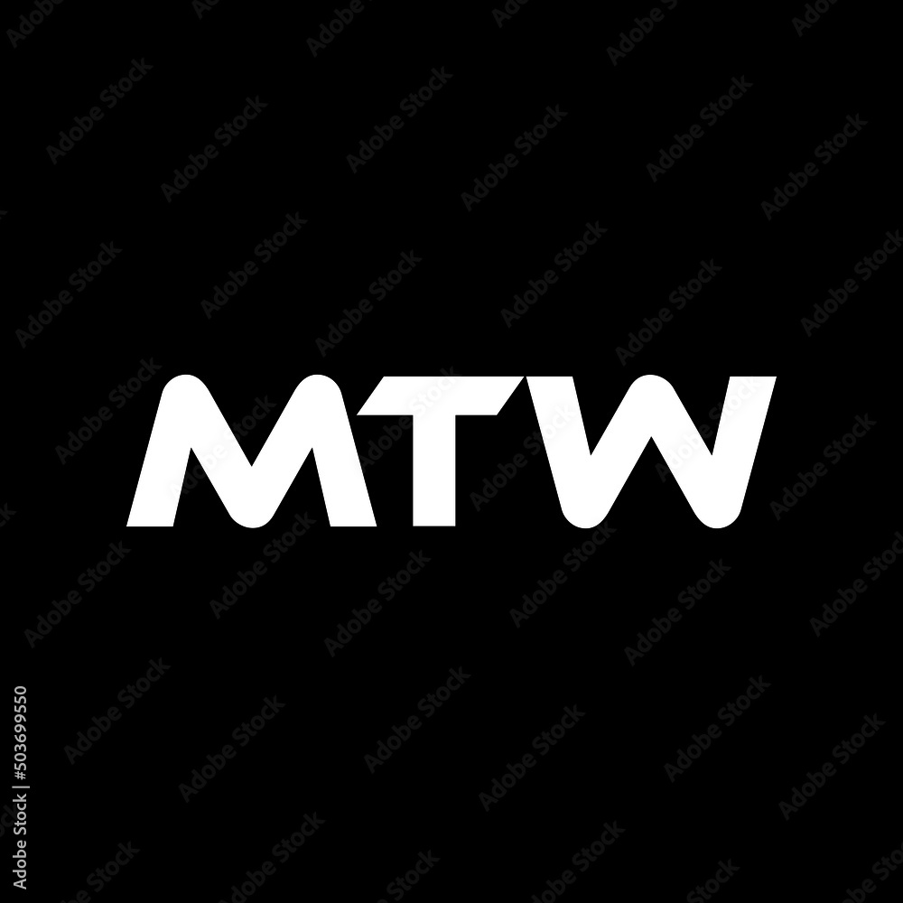MTW letter logo design with black background in illustrator, vector logo modern alphabet font overlap style. calligraphy designs for logo, Poster, Invitation, etc.