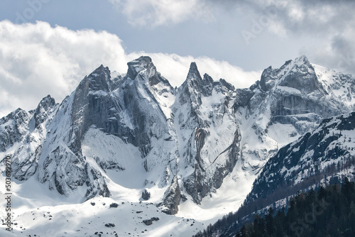 Granite mountains with snow © michelangeloop