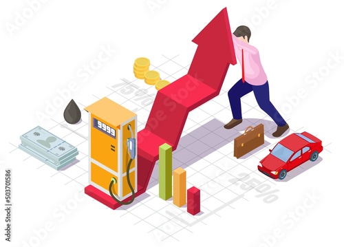 Petrol gasoline price growth, rising oil costs