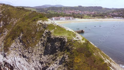 aerial view of the coastal town of Gorliz in the Basque country, Spain photo