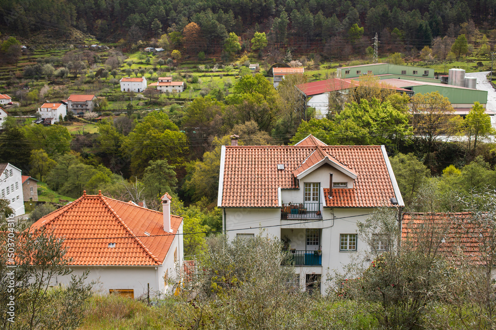 view on village Manteigas, in the center of Portugal