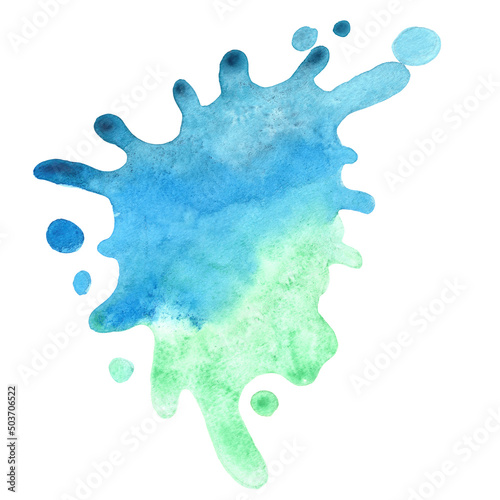 blue ocean color water splash watercolor banner illustration for decoration on ocean and fresh water.