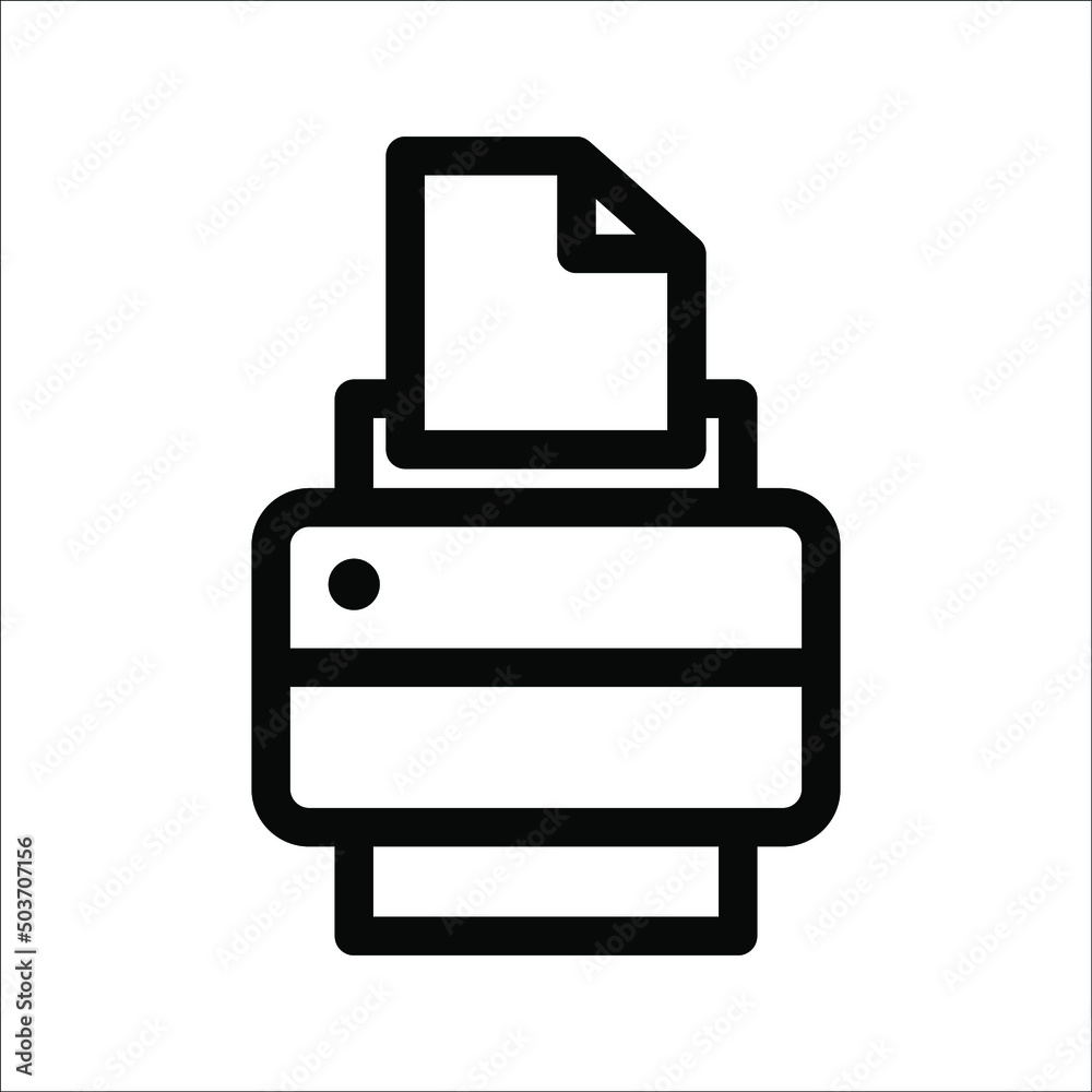 Printer line icon vector design on white background, editable, eps 10. Printer line icon vector design on white background, editable, eps 10.