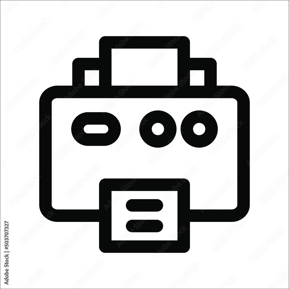 Printer line icon vector design on white background, editable, eps 10. Printer line icon vector design on white background, editable, eps 10.