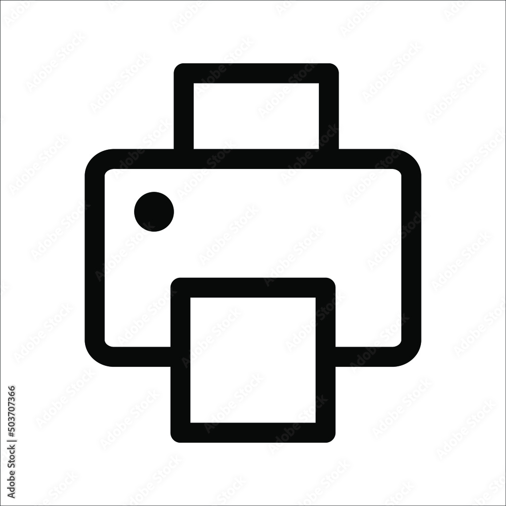 Printer line icon vector design on white background, editable, eps 10. Printer line icon vector design on white background, editable, eps 10.
