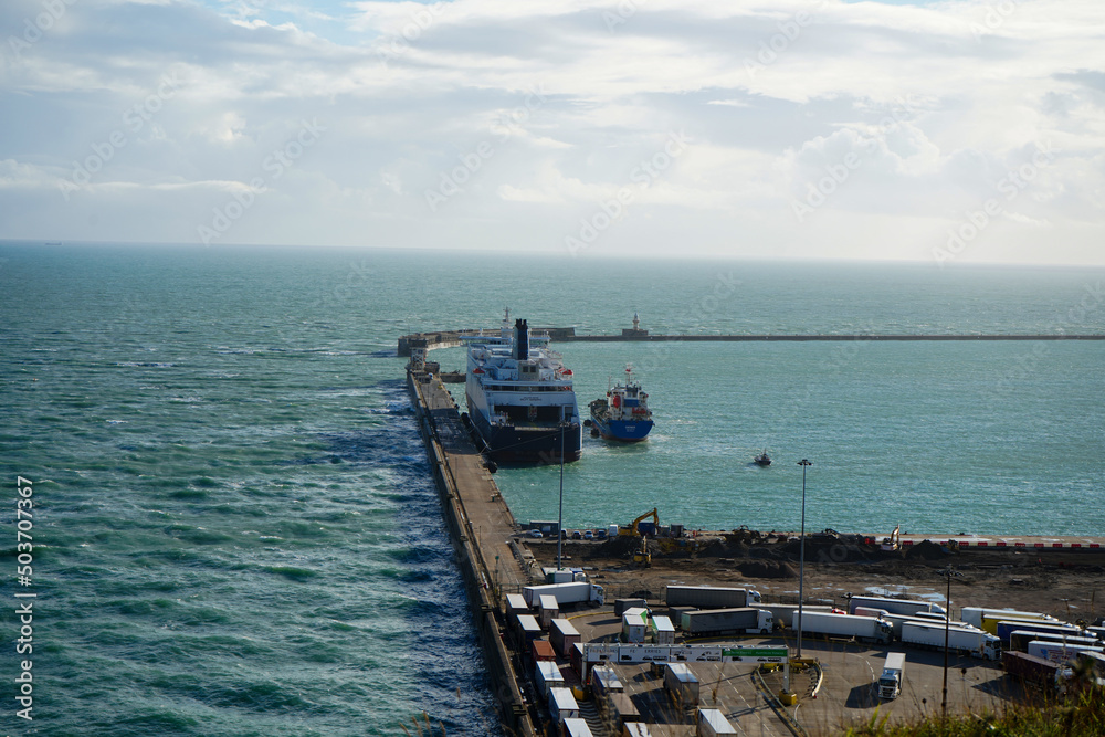 View over a port in Dover     