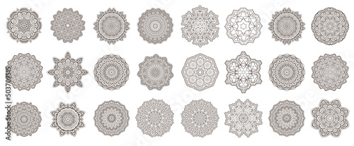 Vector mandala collection. Vintage decorative elements. Hand drawn background. Islam, Arabic, Indian, ottoman motifs.