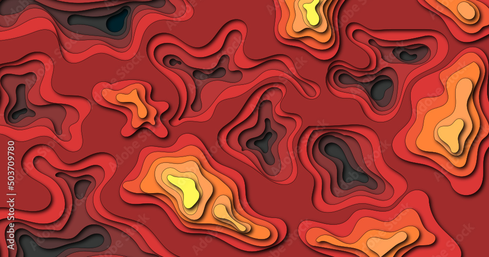 Backgrounds with colorful paper-cut shapes. The 3D abstract paper art style