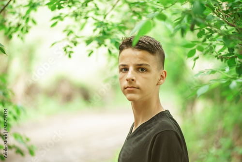 portrait of a handsome boy in natural light