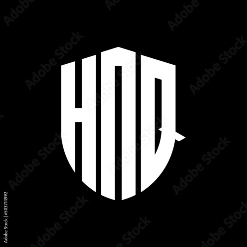 HNQ letter logo design. HNQ modern letter logo with black background. HNQ creative  letter logo. simple and modern letter logo. vector logo modern alphabet font overlap style. Initial letters HNQ   photo