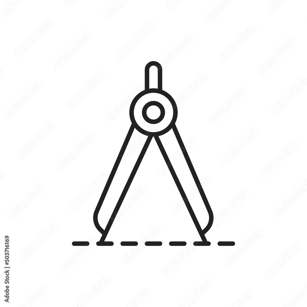 Mathematical compass, drawing tool icon. High quality black vector illustration.. Mathematical compass, drawing tool icon. High quality black vector illustration..
