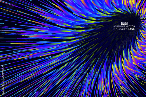 Colorful rays converge toward the center of the Internet technology background