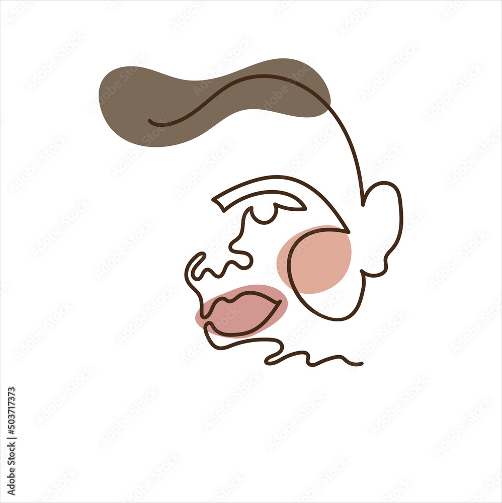 one line art, face, Gesicht one line art, face, Gesicht