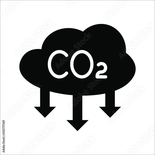 co2 emissions icon. carbon dioxide pollution. ecology and environment symbol. vector illustration on white background