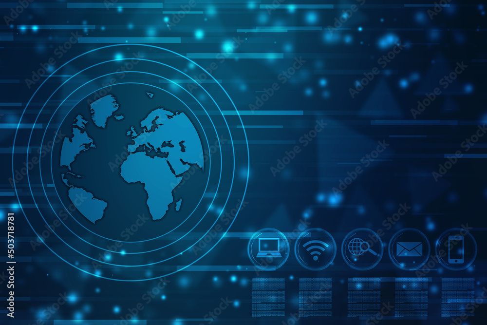 Binary Code Background, Digital Abstract technology background, flowing number one and zero text in binary code format in technology background. Internet Big data Concept