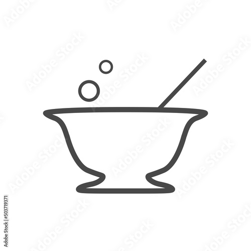 Vector linear icon with cocktail punch