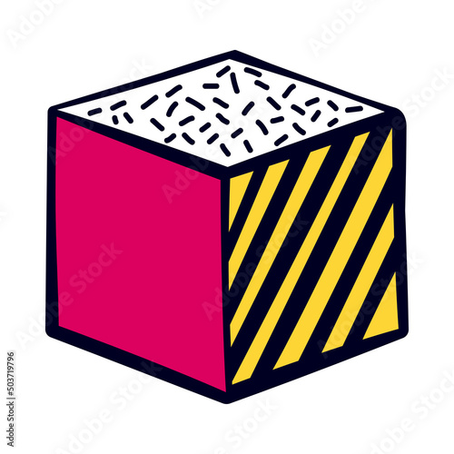 geometric cube retro style