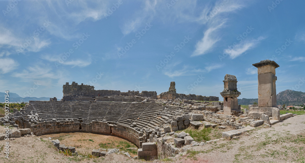 Ancient Amphitheater in the Xanthos archaeological site, Turkey