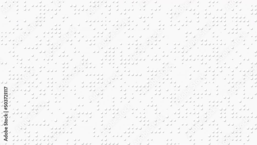White flashing dots are reminiscent of braille. Loop animation. Background panels. White blinking abstract motion.