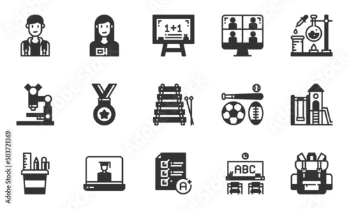 Back to School Icons vector lllustration ,education, online learning, student,