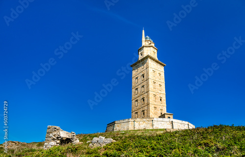 The Tower of Hercules, an ancient Roman lighthouse in A Coruna, Spain © Leonid Andronov