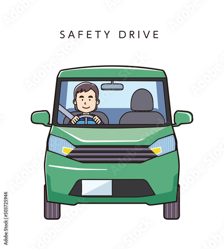 安全運転の男性ドライバー