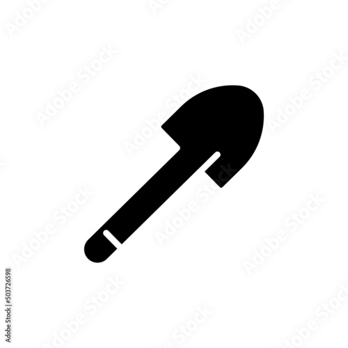 manual shovel icon vector. working tool. Solid icon style. simple design editable. Design simple illustration