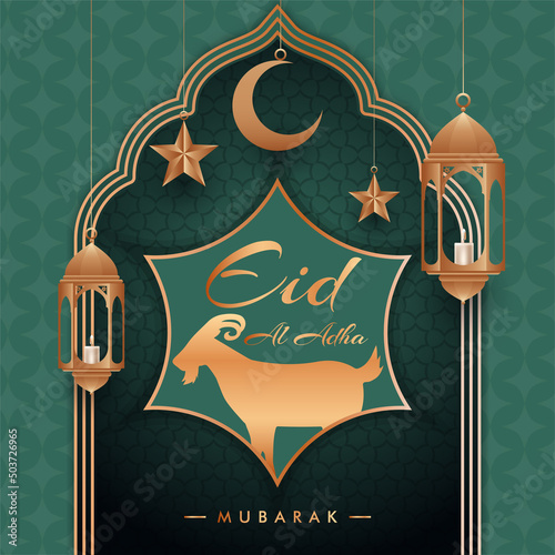 Eid al adha mubarak, happy eid ul adha celebration greeting wishes card poster vector wallpaper