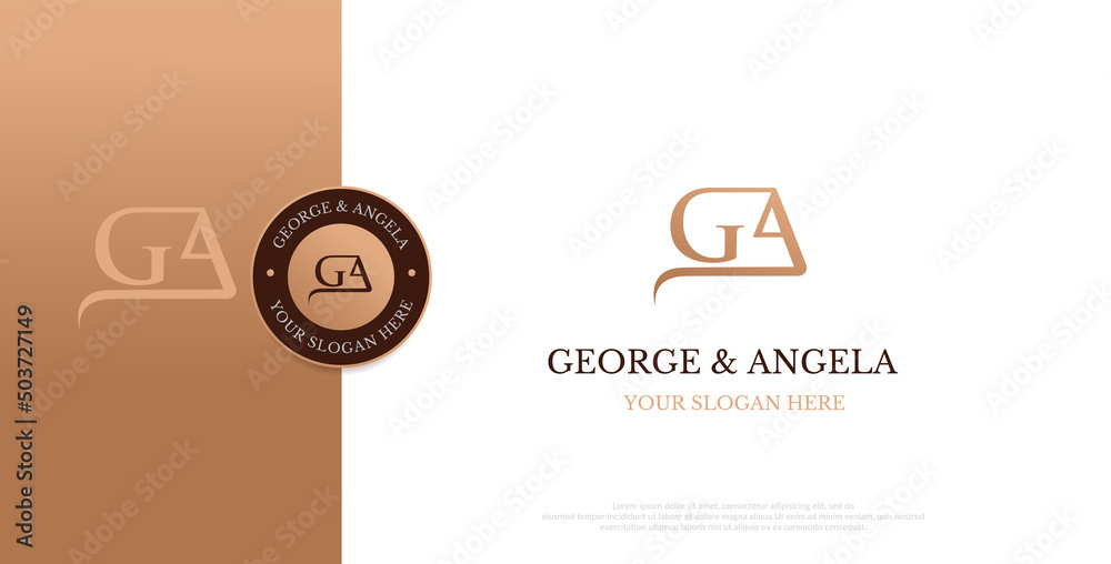 Initial GA Logo Design Vector