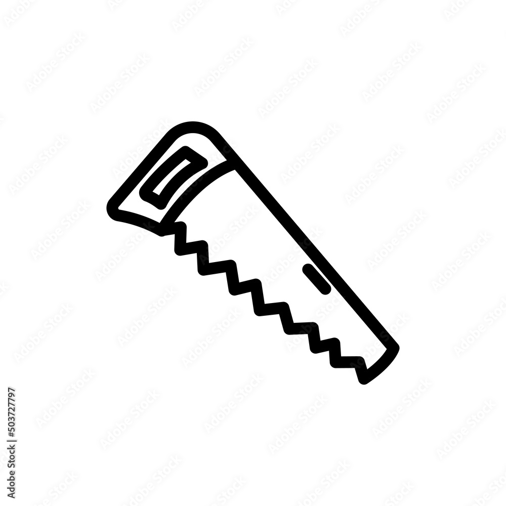 Saw icon vector. Tooling, furniture, felling. line icon style. simple design editable. Design simple illustration Saw icon vector. Tooling, furniture, felling. line icon style. simple design editable. Design simple illustration