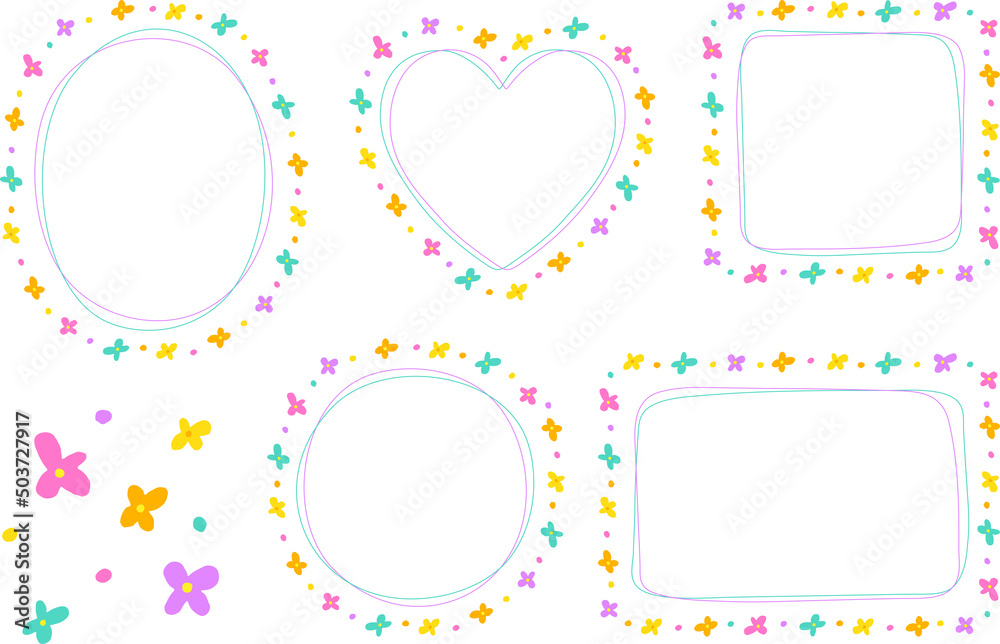 Abstract Bright Colorful Daisy Flower Doodle Hand Drawing Drawn Heart Circle Square Oval Rectangle Sticky note Shape Line Borders Frames Plate Set Collection Colorful Background Vector Illustration Abstract Bright Colorful Daisy Flower Doodle Hand Drawing Drawn Heart Circle Square Oval Rectangle Sticky note Shape Line Borders Frames Plate Set Collection Colorful Background Vector Illustration