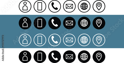 Vector business card icons on the background