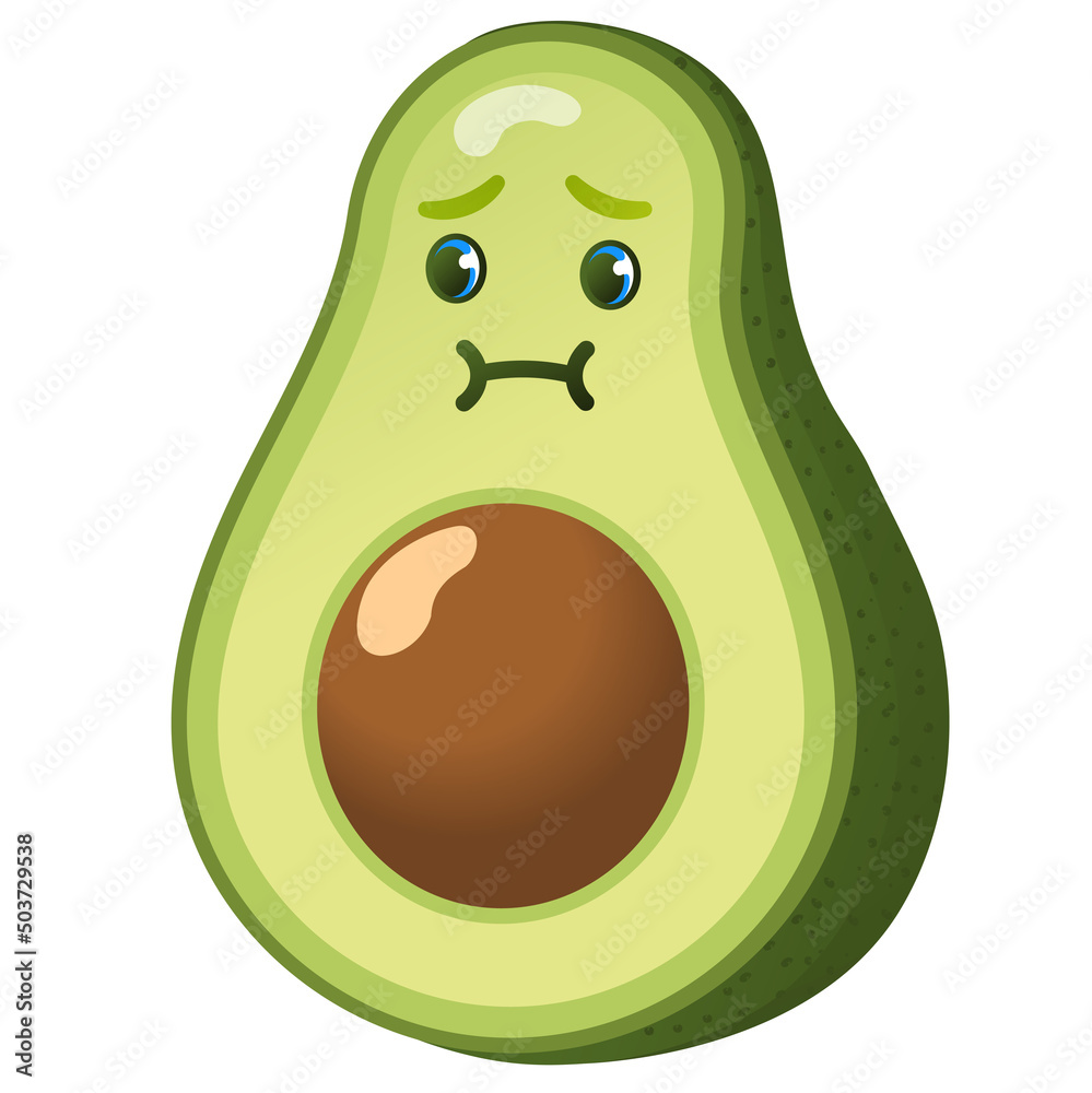 Avocado emoji, Avocado emoticons Stock Illustration Adobe Stock