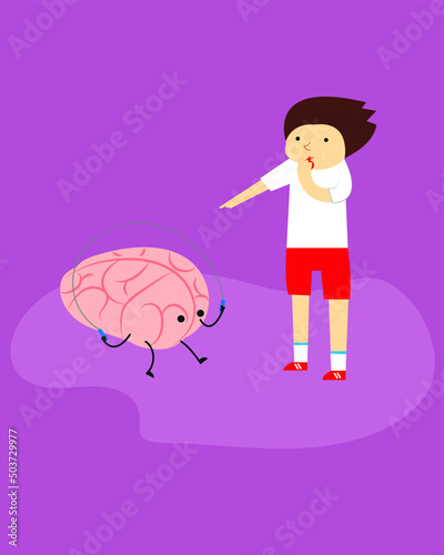 Man with a whistle trains his brain by jumping rope