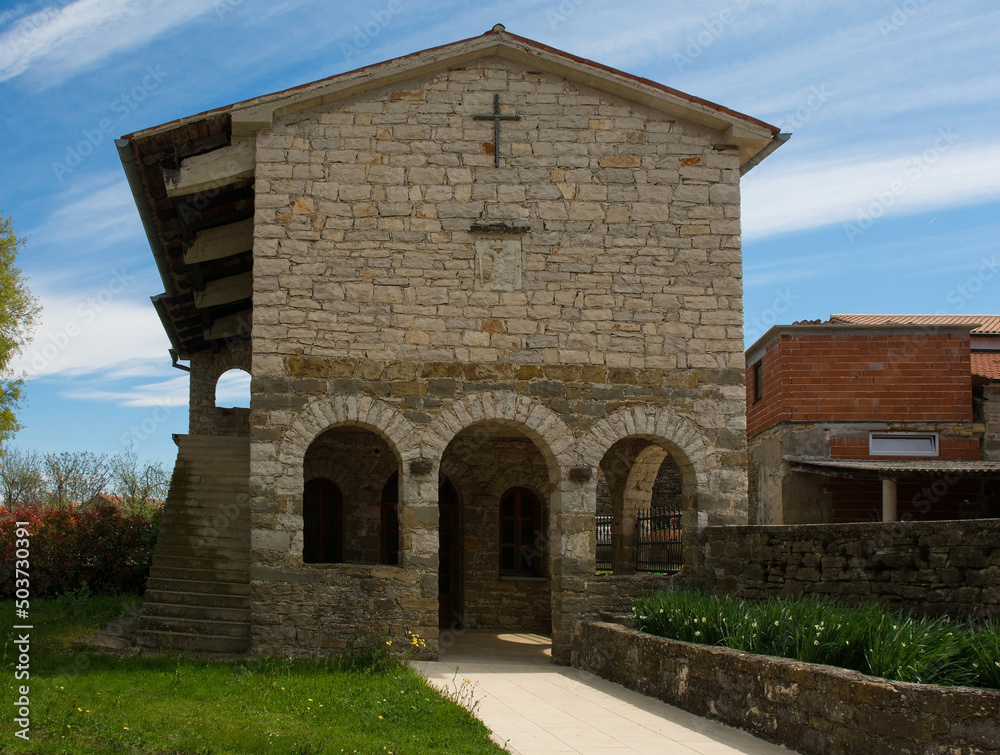 A church building in the grounds of St Mark’s Church in the village of Kascerga in Istria, Croatia
