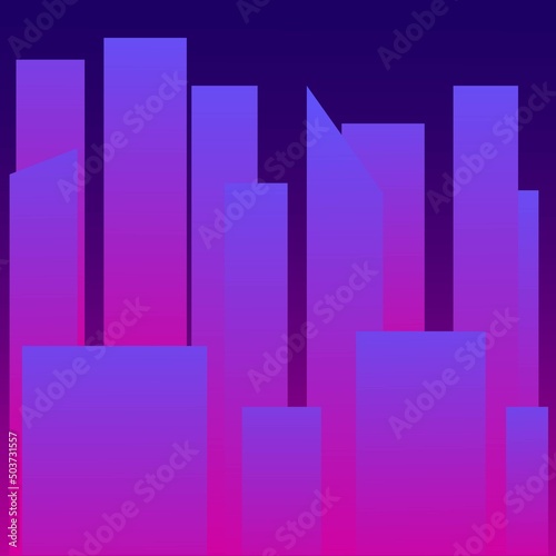 neon city in violet blue shades