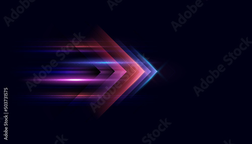 Modern abstract high-speed arrows light effect movement. Technology futuristic dynamic motion for banner or poster design background concept.