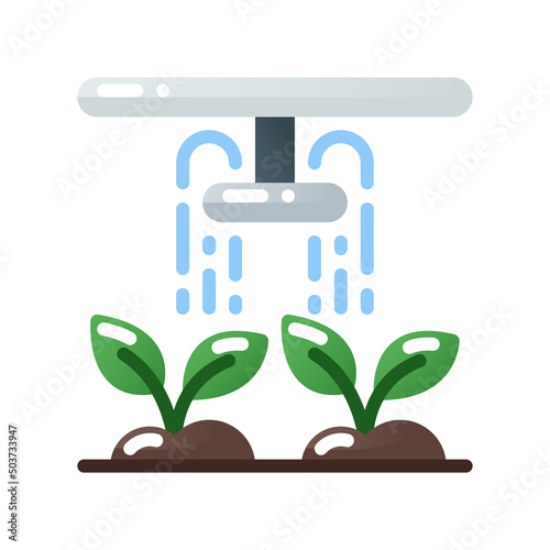 watering flat gradient style icon. vector illustration for graphic design, website, app