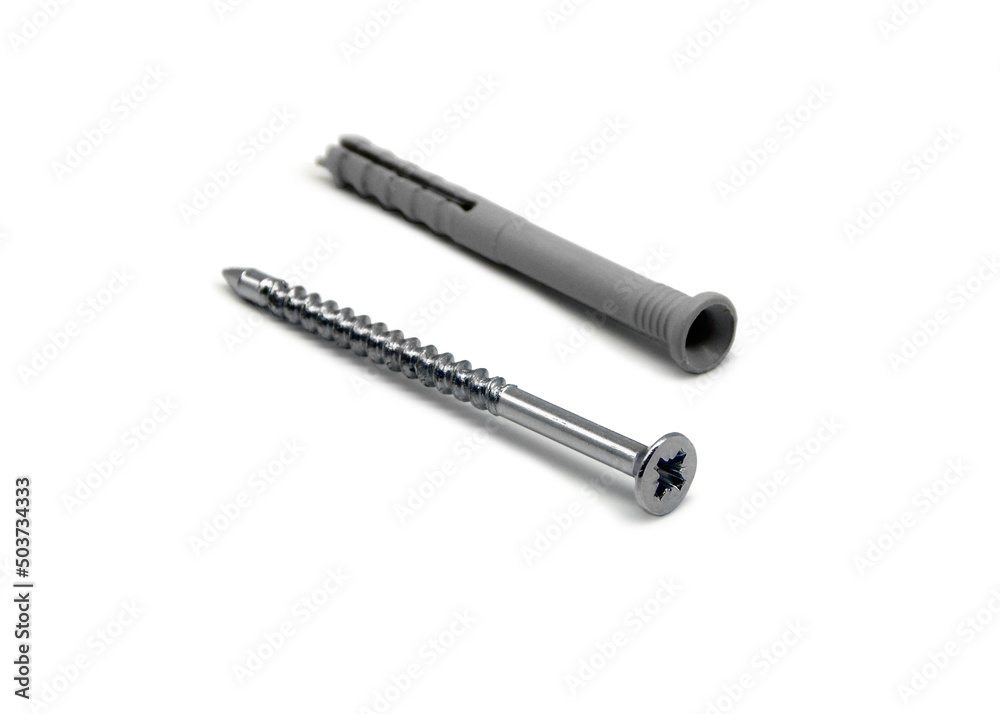 Self-tapping screw with dowel.