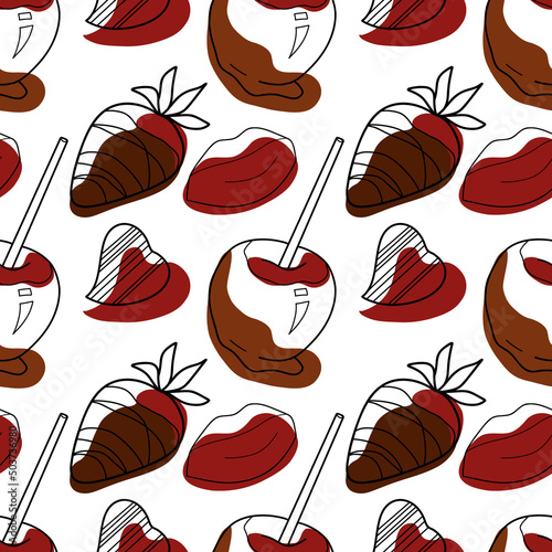 seamless pattern with the image of chocolate sweets
