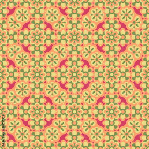 Abstract seamless flower pattern. Repeat pattern.