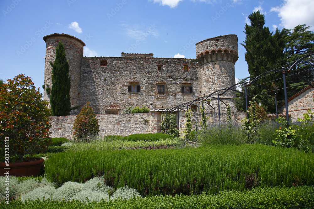 Castello di Meleto, Chianti meridionale. Siena, Toscana, Italia