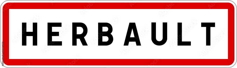 Panneau entrée ville agglomération Herbault / Town entrance sign Herbault