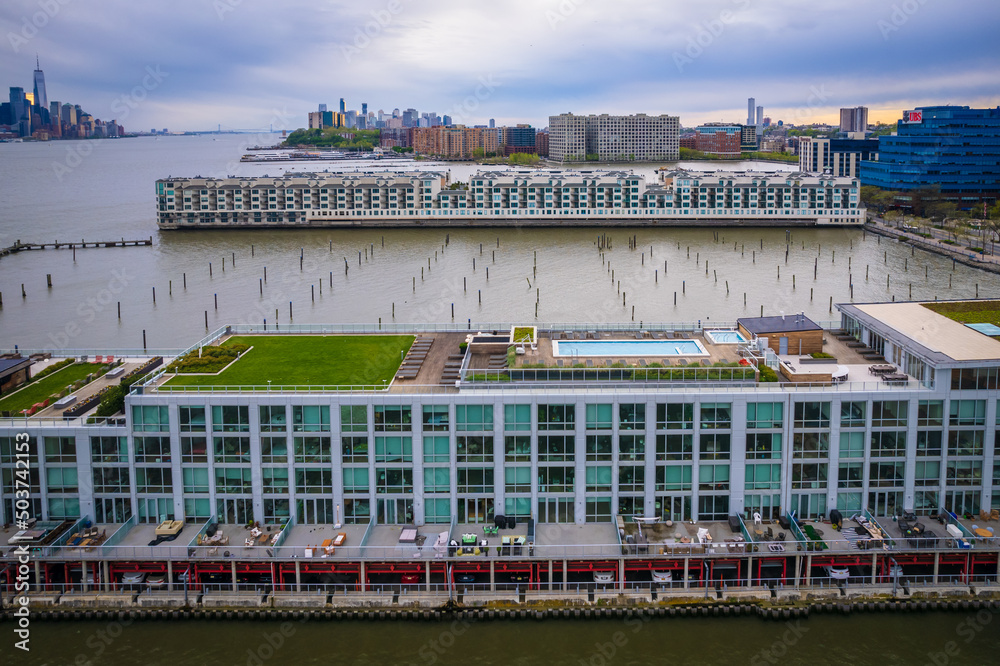 Aerial Drone of Weehawken New Jersey Aerial Drone of Weehawken New Jersey